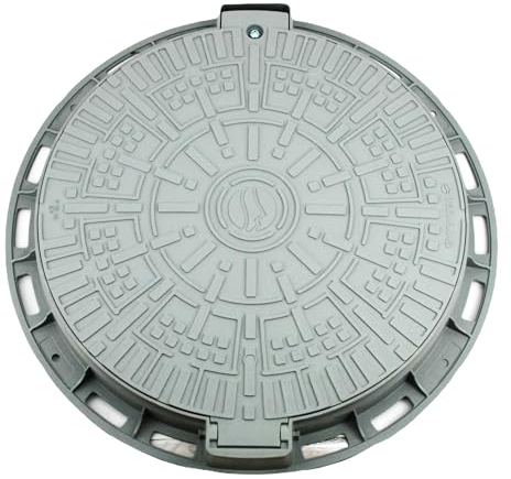 Megaa store Kanaldeckel Kunstoffdeckel Schachtdeckel DN600 Gully Brunnendeckel Kunststoffschacht Schachtabdeckung Kontrollschacht (Grau)
