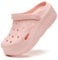 SECHRITE Platform Clogs Classic Sabots Femme Sandales D'Été Chaussures de Jardin Plage Piscine Chaussures de Piscine Pantoufles Sabots à Semelles Compensées, Rose 40 EU
