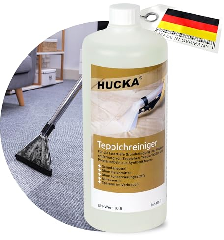 HUCKA Teppichreiniger/Polsterreiniger (1 Liter) - Konzentrat für die Anwendung im Waschsauger und manuellen Fleckenentfernung u.v.m.