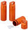 Relaxdays wasserdichte Kapsel, 3er Set, Pillendose Schlüsselanhänger, für unterwegs, Aluminium, HxD: 9,5 x 3 cm, orange