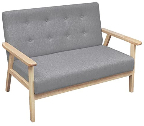ARKEM 2-Sitzer-Sofa Stoff Hellgrau Klein Futon Sofa Bed Modular Sofa Love Seat Zweier Sofa