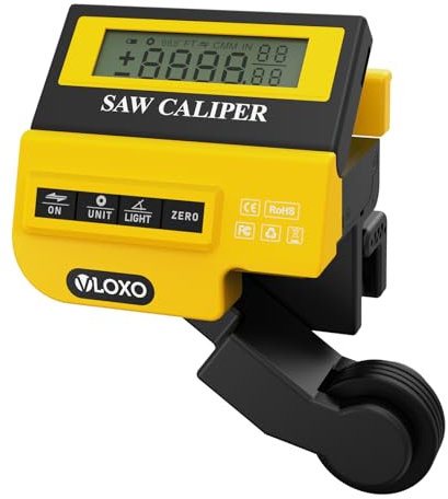 VLOXO Caliber Measuring Tool For Miter Saws High Accuracy Digital Measuring Tape with Larger Backlit LCD Display Digital Caliper Measuring Distance For Miter/Bevel/Compound and Straight Cuts