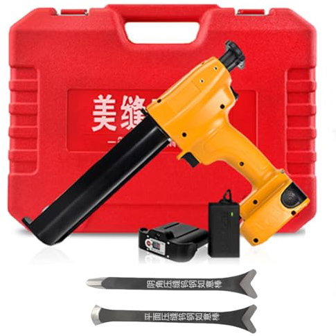 FAcoLL Pistola per Colla elettrica Automatica, Pistola per Colla a Caldo Portatile con 2 batterie 1 Caricatore, Pistola per calafataggio a Batteria con Regolazione a 6 velocità, Spinta da 700 kg B