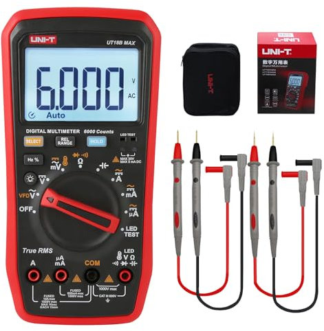 UNI-T UT18B Max Digital Multimeter VFD 1000V AC DC Amperemeter Voltmeter Widerstand Kapazität Frequenz Temperatur LED Elektrische Multi Meter