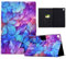 TEDTIKJT Carcasa Funda para Samsung Galaxy Tab A 10.1 2019 (SM-T510/T515),PU Cuero Tablet Cover con Función Soporte y Ranura para Tarjetas para Tablet Galaxy Tab A 10.1 2019 Funda, Pétalos Azules