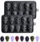2 Stück Totenkopf-Schokoladenformen, Silikon-Totenkopf-Eiswürfelformen, Backen-Totenkopf-Schokoladenformen, Benutzt für Whiskey-Eis Cocktails, Herstellung Kuchen, Süßigkeitenformen