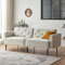 Cpintltr 74 Lovet-Fouch aus samt Schlafcouch Cents Futon Sofabett mit verjüngten Metallbeinen mit gepolsterten Fouches Sitze Wohnzimmer-Wohnküche (Milchig weiß)