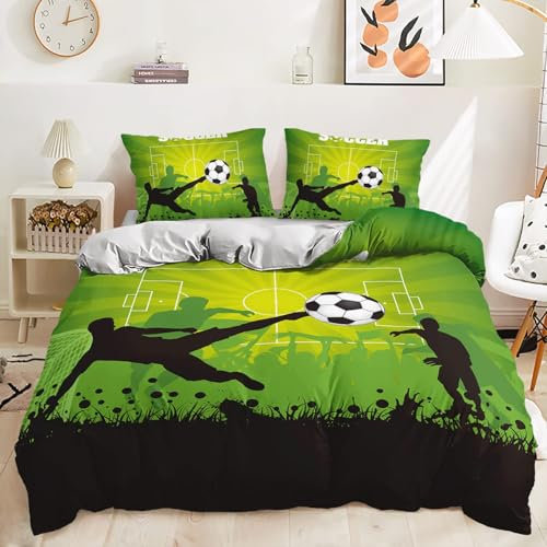Hamender Fußball Bettwäsche 135x200 Jungen, Kinderbettwäsche Fußball Jungen Teenager Sport Bettbezug mit Kissenbezug, für Kinder Jungen (Typ 9, 200 x 200 cm)