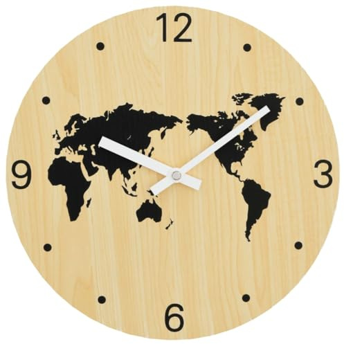 vidaXL Wanduhr Gelb und Schwarz Ø30 cm Holzwerkstoff