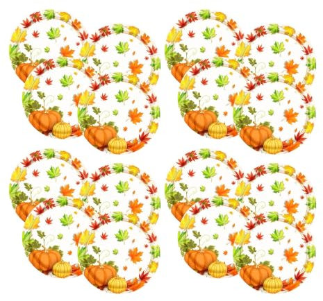 Lixuhdyu Platos y servilletas de otoño, suministros para fiestas, platos, vasos y servilletas de Acción de Gracias - Suministros para la fiesta de otoño | Juego de vajilla de otoño que incluye