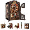 Fsolis Book Nook Kit, Miniatur Haus Kit mit LED Licht, Bücherecke Bücherregaleinsatz Kits,Modellbausätze für Erwachsene zum Bauen,Booknook Kreatives Geschenk(Count Cat's Study)