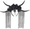 Dickly Halloween Antilopenhorn Stirnband Haarband Gothic Beauty Quaste Dekorative Blume Haarreif Kopfbedeckung für Kostüm Cosplay, Schwarz