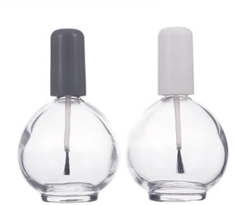 2 PCS 75 ml/2.5 oz Empty Nail Polish Bottles with Brush Refillable Large Capacity Nail Polish Glass Container for DIY Nail Art
