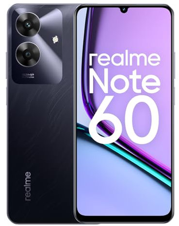 realme Note 60 Smartphone 6+128 GB, garanzia di fluidità ArmorShell di 48 mesi, fotocamera Super Clear da 32 MP, display Eye Comfort, da 90 Hz batteria massiccia da 5000 mAh, Marble Black
