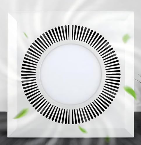 ICEMOB Extracteur d'air 300 * 300Mm,Extracteur d'air Salle De Bain avec Lumière LED,Ventilateur Extracteur Plafond Et Montage Mural,Extracteur Air Chaud pour Cuisine,Toilettes,Garage