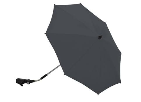 TC BABY'S Sombrilla para cochecito de bebé, universal, anti UV, protección para niños, color gris oscuro