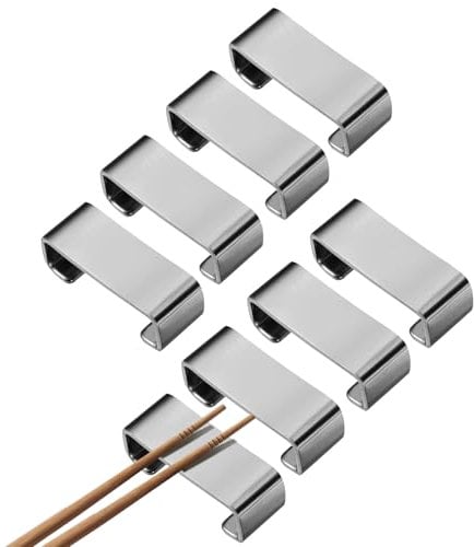 sourcing map 8pcs 304 Stainless Steel Chopstick Rest, Flat Chopstick Stand Holder Knife Rest for Countertop Holding Chopstick Spoon Forks Knife Tabletop Decoration, Silver