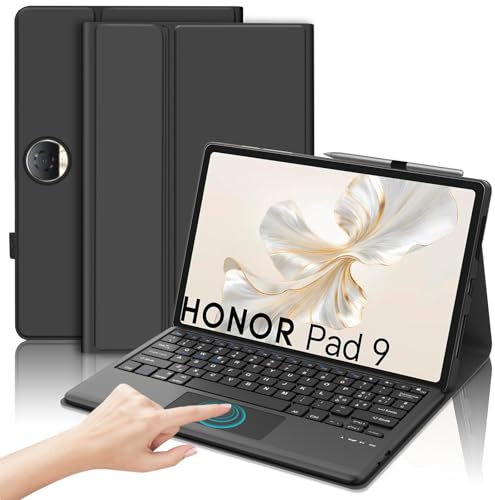 JADEMALL Tastiera con Trackpad per Honor Pad 9 12.1 2024, Italiana QWERTY Tastiera Bluetooth con Touchpad per Tablet Honor Pad 9 12.1 2024, Nero