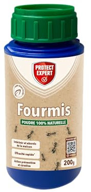 PROTECT EXPERT Poudre Anti Fourmis & Fourmilières - Intérieur & Abords De La Maison - 200g - Action Préventive & Curative - Efficacité Rapide FPOUDSI200