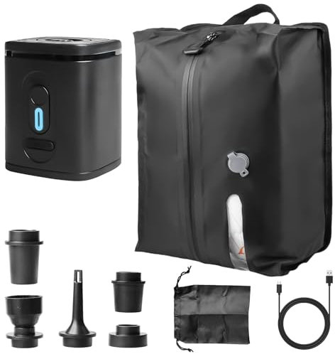 GAOUTO Sacchetti sottovuoto per vestiti da viaggio con pompa senza fili, IP67 sacchetti sottovuoto da viaggio, riutilizzabili per valigie e zaini, zaino sottovuoto, impermeabile, salvaspazio