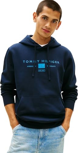 Tommy Hilfiger Herren Brand Love Tr Mono Stack Hoody Mw0mw42464 Kapuzenpullover (1er Pack)