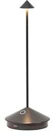 Zafferano, Pina Lampe, Wiederaufladbare und Kabellose Tischlampe mit Touch Control, Geeignet für den Innen- und Außenbereich, Dimmer, 2200-3000 K, Höhe 29 cm, Farbe Titan