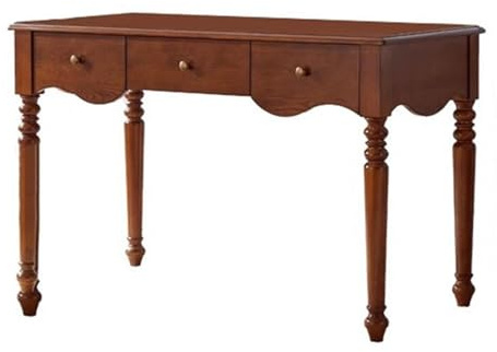 Dh2yjnbf3 Versatile Vintage Solid Wood Writing Desk with Drawers, Cherry Wood Writing Table Workstation for Home Office Easy to install(M)