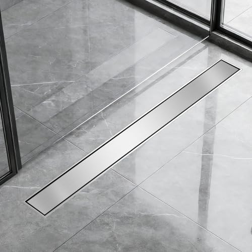 Ronvie 600mm Linear Shower Drain with Anti-Odour Trap And Hair Strainer | 304 Stainless Steel, Deep V-Slope for High Flow, Tile Insert 2-in-1 Design, 360° Siphon Waste Drainage for Bathroom, Wet Room
