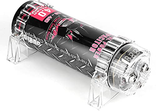 4-Leistungskondensator Hochleistungs-Leistungskondensator mit LED-Anzeige für Auto-Audiosysteme, Ringkabelschuh-kompatibel, Aluminiumlegierungsmaterial
