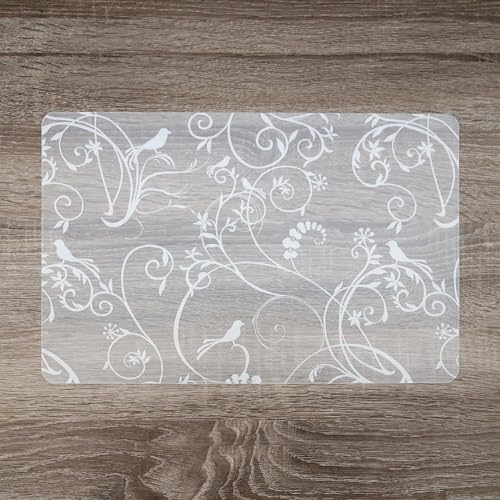 d-c-fix Tischset Rio Alisa transparent - abwaschbare Unterlage für Küche & Esstisch - Platzset Platzdeckchen Teller Platzdecke Tisch-Untersetzer Set - 29 cm x 44 cm eckig