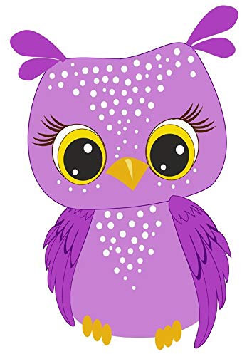 Samunshi® Lila Eule Aufkleber Sticker Autoaufkleber Scheibenaufkleber - 17x25cm mehrfarbig