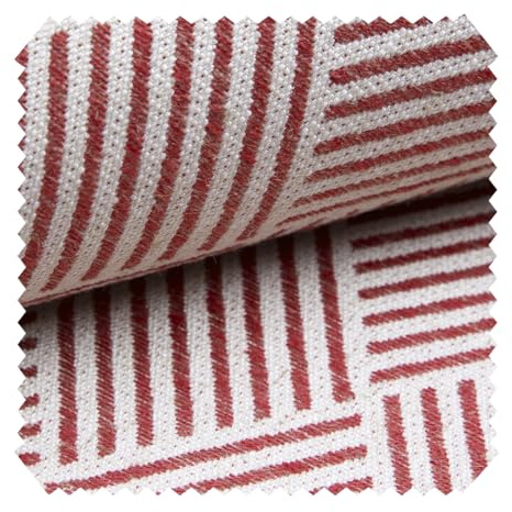 novely® exquisit Modena - Stilvoller Möbelstoff in Leinen-Look - Schwer Entzündbarer Polsterstoff - Pflegeleichte Meterware 1lfm | Farbe: 04 Creme Rot