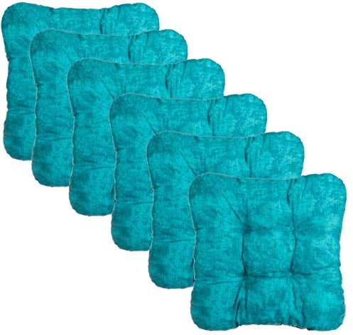 Brandsseller Kissen-Set Sitzkissen Dekokissen Stuhlkissen Zierkissen Stuhlauflage 6er-Set Türkis