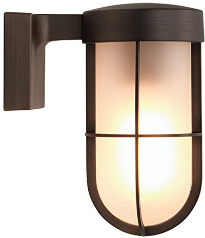 Astro Cabin Wall Frosted Outdoor Wall Light - IP44 Rated - (Bronze), E27/ES Lamp, Designed in Britain - 1368026-3 Years Guarantee