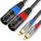 JOLGOO Cavo Audio HiFi da 2 RCA Maschio a 2 XLR Maschio, 1 Metro, Nero, Indoor, Per Dispositivi Audio con Porta XLR