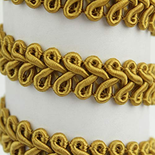 PASAMANERÍA GALÓN TORMES RAYÓN BORDADO ESPIGA 12mm (ORO OSCURO, 1 METRO)