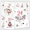 Adventskalenderzahlen exklusive Karten mit Zahlen 1-24 und Weihnachtsmotiv, Schneemann, Pinguin, Eule, Rentier, Hund usw. - Größe Din A6