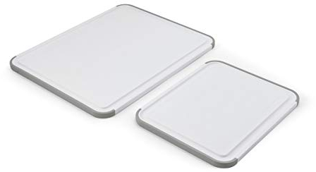 KitchenAid Classic Nonslip 2 Piece Plastic Cutting Board, Set of 2, White