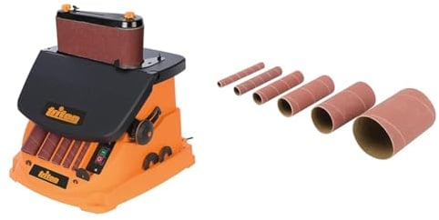 Triton 450W Oscillating Spindle & Belt Sander TSPST450 (977604) and Aluminium Oxide Sanding Sleeves 6pce TSS80G Sanding Sleeves 6pce 80G (578665)