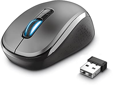 Trust Yvi Mouse Wireless Modalità Doppia, 800-1600 DPI, Bluetooth/2.4GHz, 4 Pulsanti, Ricevitore USB, per PC/Laptop/Mac/Tablet/Smartphone - Nero
