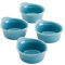 Rachael Ray Solid Glaze Lot de 4 ramequins ronds en céramique Bleu agave