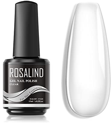 ROSALIND Aufbaugel für Gelnägel, Klar 15ml Builder Stärkendes Gel, Clear Nail Extension Gel Nagelgel für Nagelverlängerung Reparatur, UV/LED-Nagellack für Nagelstärkung, Nail Art