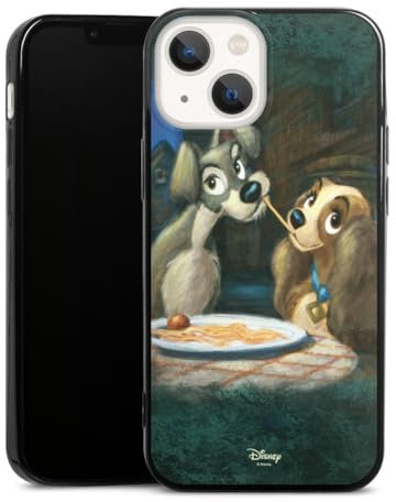 Slim Case extra dünn kompatibel mit Apple iPhone 13 Mini Silikon Handyhülle schwarz Hülle Susi und Strolch Disney Offizielles Lizenzprodukt