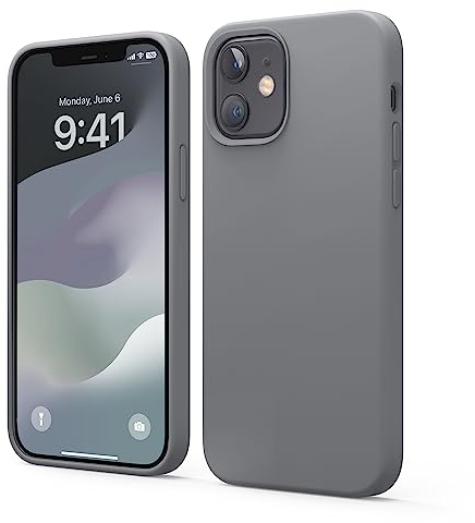 elago Liquid Silicone Case Compatible with iPhone 12 & 12 Pro Cover (6.1) - Premium Silicone, Full Body Protection : 3 Layers Shockproof Cover Case for iPhone 12, iPhone 12 Pro (Dark Grey)