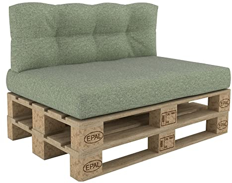 POKAR Palettenkissen Palettenauflagen Palettenmöbel Palettensofa 2er Set: Sitzkissen 120x80 + Rückenlehne 120x40, Grün