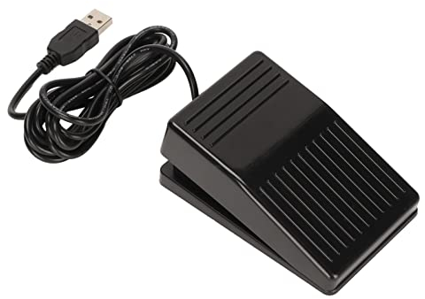 Bewinner Pédale de Commande au Pied USB, Pédale de Commande au Pied Multifonctionnelle avec Câble de 2 Mètres, Commande de Jeu HID pour Clavier, Souris, Ordinateur Portable