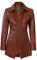 fjackets Echtlederjacke für Damen – Lammfell lange Mäntel für Damen – stilvolle weiche Damen Trenchcoats, Kandis Ledermantel für Damen, Cognac, S