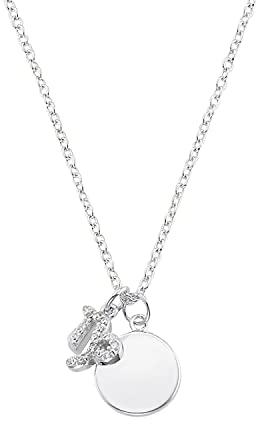 s.Oliver 2034200 Damen Collier Steinbock Silber Weiß 45 cm