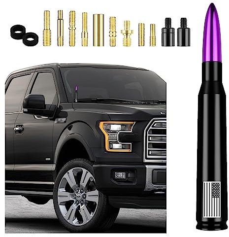 American Flag Car Bullet Antenna,Truck Exterior Decoration Accessories[New Upgrade Flag Design] Car Antenna Replacement for Car SUV Truck Most Auto Cars Antenna Accessories (Purple)
