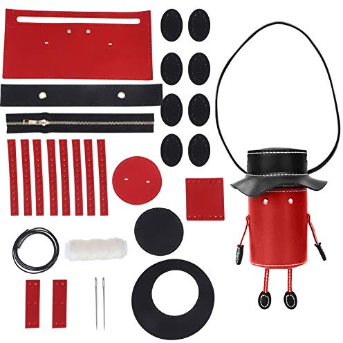 Toyvian 1 Satz Selbstgemachte Beuteltaschen DIY Reißverschlüsse Nähen Taschenset Zum Nähen Selber Machen Lederhandtaschen-set Zum Basteln Nylonspule Flickzeug Kind Pu-Leder Geldbörse